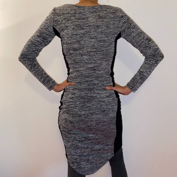 Grey and Black Long Sleeve Side Stripe Dress by Dex 1963 - Picture 4 of 6